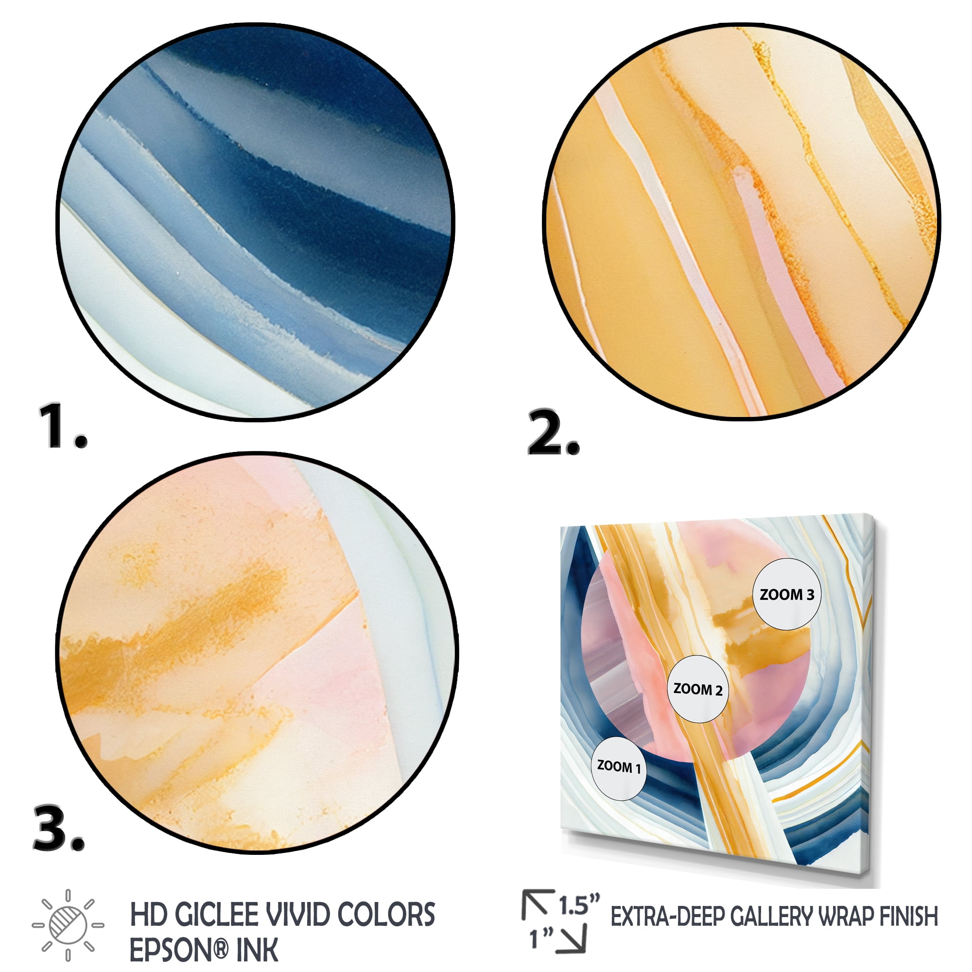 Designart Wide Golden Brush Stroke I Canvas Wall Art