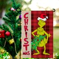 thumbnail image 2 of Feliz Navidad Banderas de jardín Fantasma verde Lino Poliéster Banderas impresas de doble cara Casa de vacaciones Patio Decoración al aire libre, 2 of 5