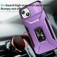 thumbnail image 6 of Phone Case for iPhone 13 Case with Sliding Camera Cover, with 360° + 100° Free Rotation Metal Finger Ring Bracket, Fit Magnet Car Mount, 2 In 1 Case Cover for iPhone 13, Purple, 6 of 8