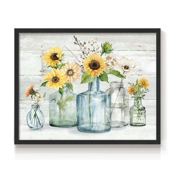 Sunflower Extravaganza by Carol Robinson - Restickable Framed Giclée Print
