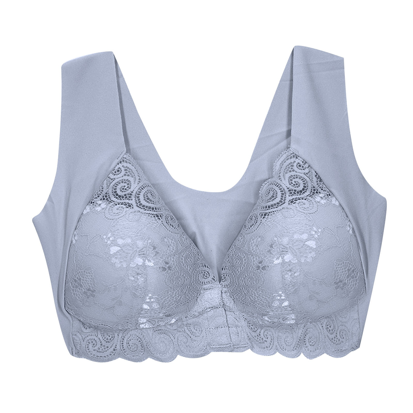 Lace Thin Front Closure Wireless Bra, Breathable Lace Trim Seamed Racerback  Bra, Women's Lingerie And Underwear for Sale Australia, New Collection  Online
