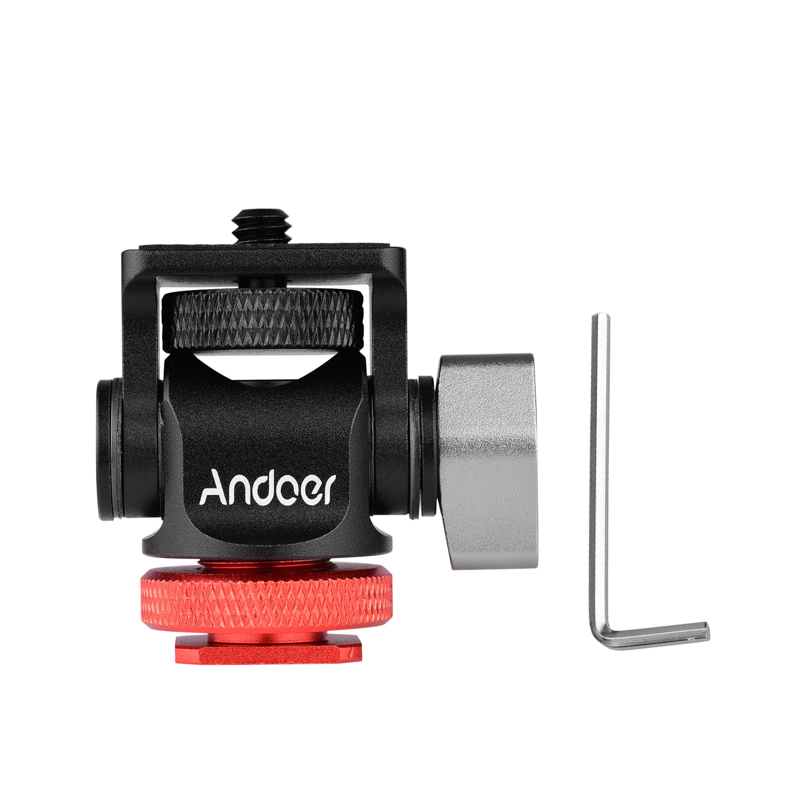 Andoer 2 in 1 Mini Cold Shoe Ball Head Dual Use with 1/4 Screw Cold Shoe U7O1