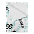 thumbnail image 2 of Adventure Soft Flannel Fleece Throw Blanket, Words About Being Free Little Feather Circle Inspirational, Cozy Plush for Indoor and Outdoor Use, 70" x 90", Baby Blue Black, by Ambesonne, 2 of 5