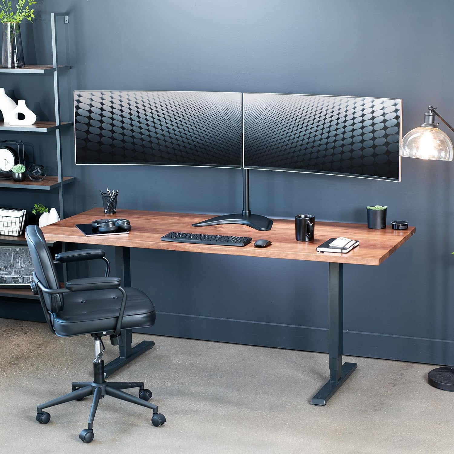 Dual Ultrawide Monitor Mount -Standing Desk Stand for 2 Screens  to 38 Inches Heavy-Duty Adjustable Arms  VESA 100x100mm Black STAND-V038F