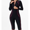thumbnail image 4 of Yteetum Women's Long Sleeve Wetsuit Swimsuit Shorts Diving Suit with Chest Pads and No Steel Support Conservative Swimsuit - Front Zip Wet Suit for Snorkeling, Surfing, Paddleboarding, Water Sports, 4 of 9