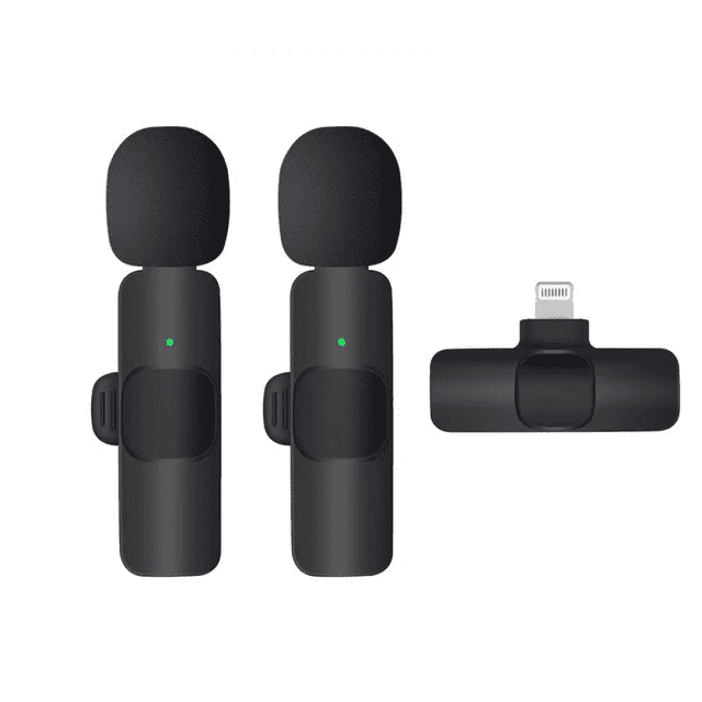 Wireless Microphone for iPhone iPad, Mini Microphone, Wireless Microphones, Wireless Lavalier Microphone, Clip-on Microphones, Microphone