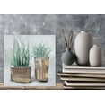 thumbnail image 4 of Abstract art "Golden Greens: Pots of Natural Elegance " painting prints Canvas wall Art for living room, bedroom, bathroom, 4 of 5