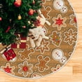 thumbnail image 3 of FMSHPON Christmas Gingerbread Cookies Snow Man Flakes Xmas Christmas Tree Skirt Stand Mat for Holiday Party Decoration Indoor Outdoor 36 inches, 3 of 6