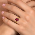 thumbnail image 4 of Gem Stone King 10K Two Tone Gold Ruby Red Mystic Quartz Engagement Ring for Women | 1.80 Cttw | Oval 9X7MM | Gemstone Birthstone | Size 7, 4 of 6