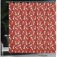 thumbnail image 3 of Ambesonne Mushroom Shower Curtain, Psychedelic Amanita, 69"Wx84"L, Burnt Sienna Red White, 3 of 4