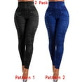 thumbnail image 1 of Gvmfive Women Casual Imitation Denim Print Jeggings Skinny Leggings Pants, 2/3/4 Pack, 1 of 4