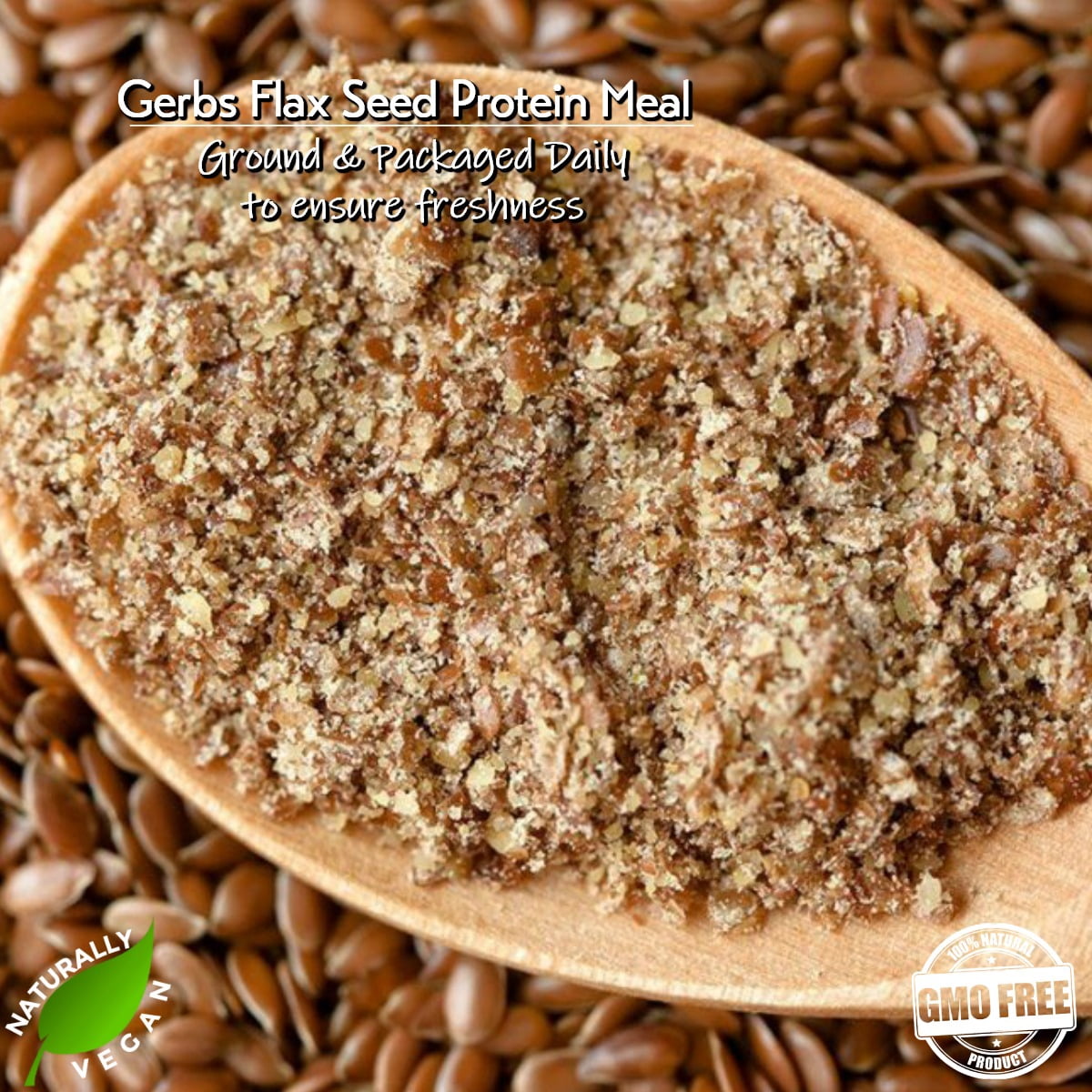 GERBS Ground Flax Seed Meal, 16 Ounce Bag, Top 14 Food Allergy Free, Non GMO, Vegan, Keto, Paleo Friendly