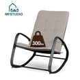 thumbnail image 3 of Outdoor Rocking Chair Metal Rocking Chair with Cushion for Outdoor Indoor Patio Garden Balcony, Black, 3 of 6