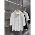 thumbnail image 2 of Camisa de hombre con textura microarrugada y mangas siete cuartos, 2 of 4
