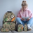 thumbnail image 2 of Aplkyhs Kids Backpack Set of 4 Cool Camo Soccer Fish with Lunch Box Pencil Case and Water Bottle Carrier Includes Schoolbag with Front Pocket Elementary School Boys and Girls, 2 of 7