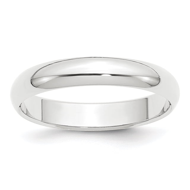 Bande de Mariage Demi-Ronde Platine 4mm Taille 4.5