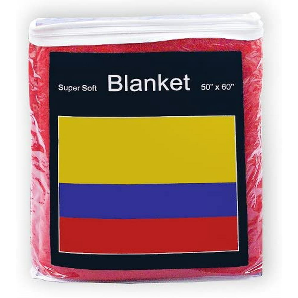 Colombian Flag Fleece Blanket 5 ft x 4.2 ft. SuperSoft Throw Cover