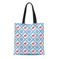 thumbnail image 1 of JSDART Sac Fourre-Tout en Toile Motif Scandinave Traditionnel Ethnique Nordique en Rouge Bleu Sac d'Épicerie Réutilisable Durable, 1 of 1