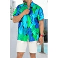 thumbnail image 2 of HAPPY BAY Men's Hawaiian Shirts Short Sleeve Button Down Shirt Mens Tropical Shirts Casual Holiday Summer Party Caribbean Shirts for Men Funny XXL Graphical Leaves, Blue For Dad, 2 of 7
