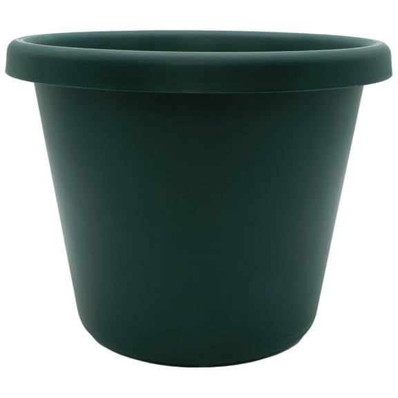 The HC Companies 17 Inch Round Classic Planter, Plastic Plant Pot, Evergreen