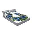 thumbnail image 2 of Ambesonne Christmas Fitted Sheet & Pillow Sham Set, Snowflakes Wreath Ornate, Queen, Green Blue, 2 of 2