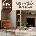 thumbnail image 4 of Dayalane Modern Accent Chair, Upholstered Armchair with Metal Frame, Comfy Pu Faux Leather Lounge Chair for Living Room,Single Sofa for Bedroom, Office, Brown, 4 of 9