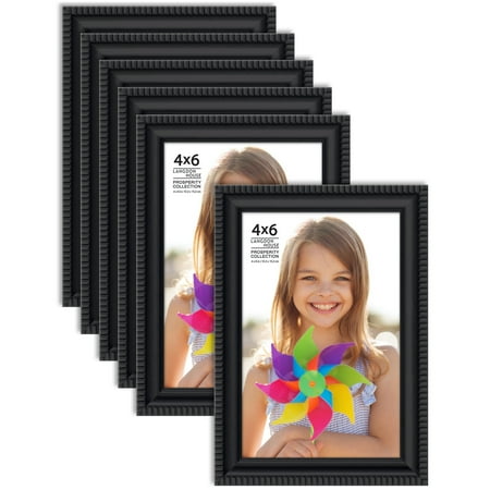 Langdon House 4x6 Black Picture Frames, Shabby-chic Style, 6 Pack, Prosperity Collection (US Company)