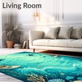 thumbnail image 2 of ODIKA 8'x10' Machine Washable Non-Slip Area Rug, Marine Life Featuring Sea Turtles Starfish and Ocean Map Motifs High Traffic Rug, Blue, 90207, 2 of 7