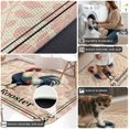 thumbnail image 4 of Front Door Mat 15.7"x23.6", Early Rooster Non Slip Backing & Low Profile Doormats, Absorbent Muddy Dirt Trapper Door Mats for Front Back Door Entryway All-Weather Pink Spring Farmhouse Leaves Burlap, 4 of 9