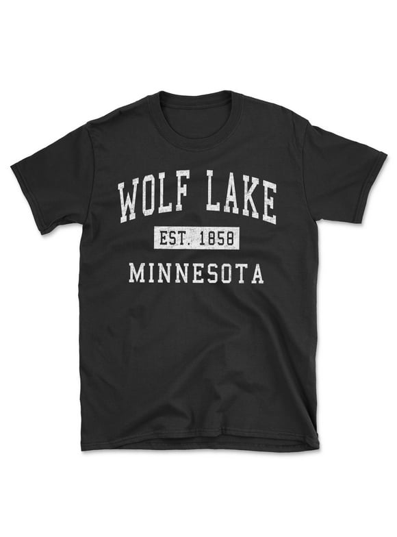 Wolf Lake Minnesota Classic Established Men's Cotton T-Shirt
