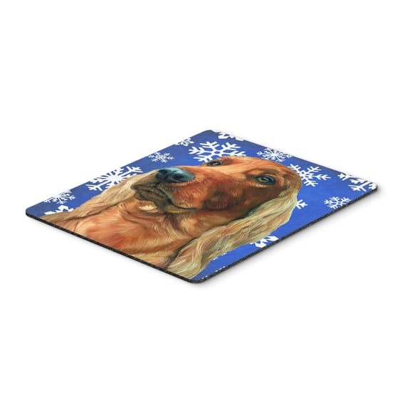 "Irish Setter Winter Snowflakes Holiday Mouse Pad Hot Pad or Trivet"