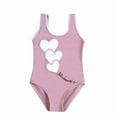 thumbnail image 2 of uublik Toddler Swimsuit Summer One-piece Swimsuit Love pattern Cute Swimsuit Pink, Sizes 1T-6T, 2 of 5