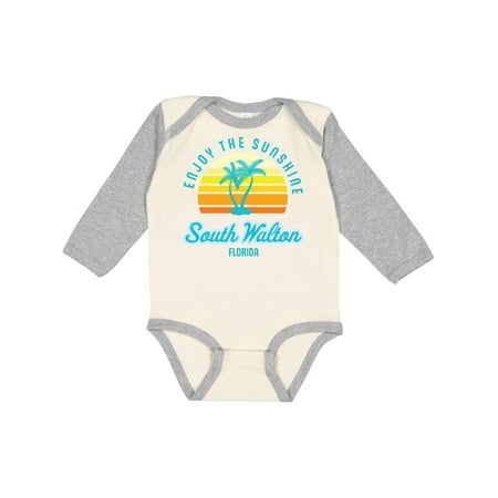 

Inktastic Summer Enjoy the Sunshine South Walton Florida in Blue Gift Baby Boy or Baby Girl Long Sleeve Bodysuit