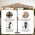 thumbnail image 3 of Sombrilla de patio exterior Simple Deluxe de 10 pies con inclinación y manivela, 3 of 7