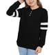 thumbnail image 2 of Gibobby blusas aesthetic Camiseta básica sólida con cuello redondo para niñas pequeñas para niños pequeños, blusa informal holgada de manga larga, camisetas （Negro， 6-7 Años), 2 of 4