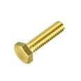 thumbnail image 1 of Unique Bargains Brass Hex Bolts, 1/4-20x1' 1 Pack Fully Thread Grade 4.8 Machine Screws, 1 of 4