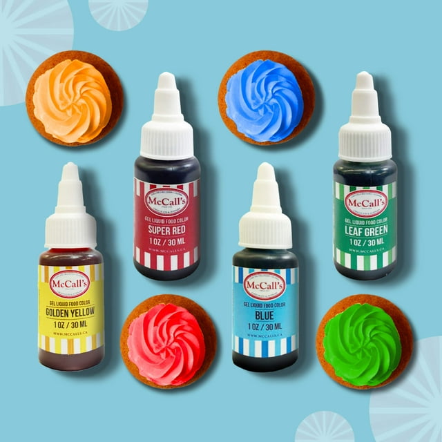 STARTER KIT FOOD COLOR GEL - YELLOW, SUPER RED,BLUE & LEAF GREEN 1 OZ