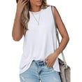 thumbnail image 6 of White Womens Blouses High Neck Tank Tops for Women Loose Fit Sleeveless Top Summer Clothes Womens Tunic Tops To Wear with Leggings Ladies Tops and Blouses, 6 of 6