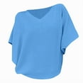 thumbnail image 4 of T Shirts For Women Blue Womens Tops Fashion Weekeen Take A Chance Bat Wing For Knit V Neck Summer Tops, 4 of 4