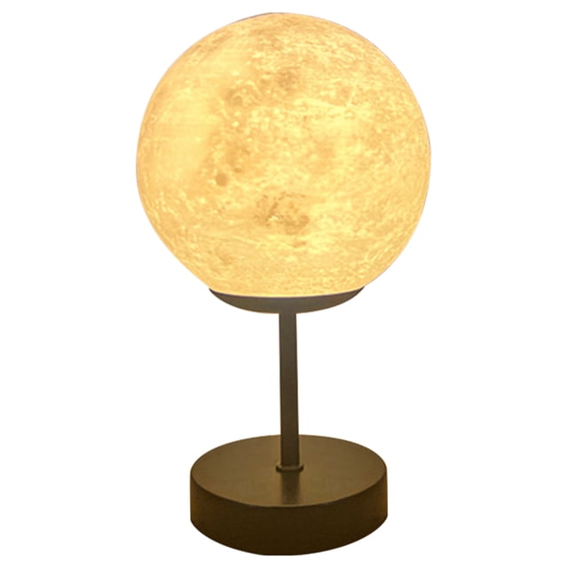 Luz de Noche de Luna, lámpara pequeña y moderna para dormitorio, luz de escritorio LED recargable por USB redonda