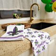 thumbnail image 4 of Mardi Gras Kitchen Towels for Mardi Gras Decor Fleur De Lis Dish Towels 18x26 Inch Ultra Absorbent Bar Drying Cloth Tea Sign Hand Towel for Mardi Gras Carnival Decorations Set of 2, 4 of 6