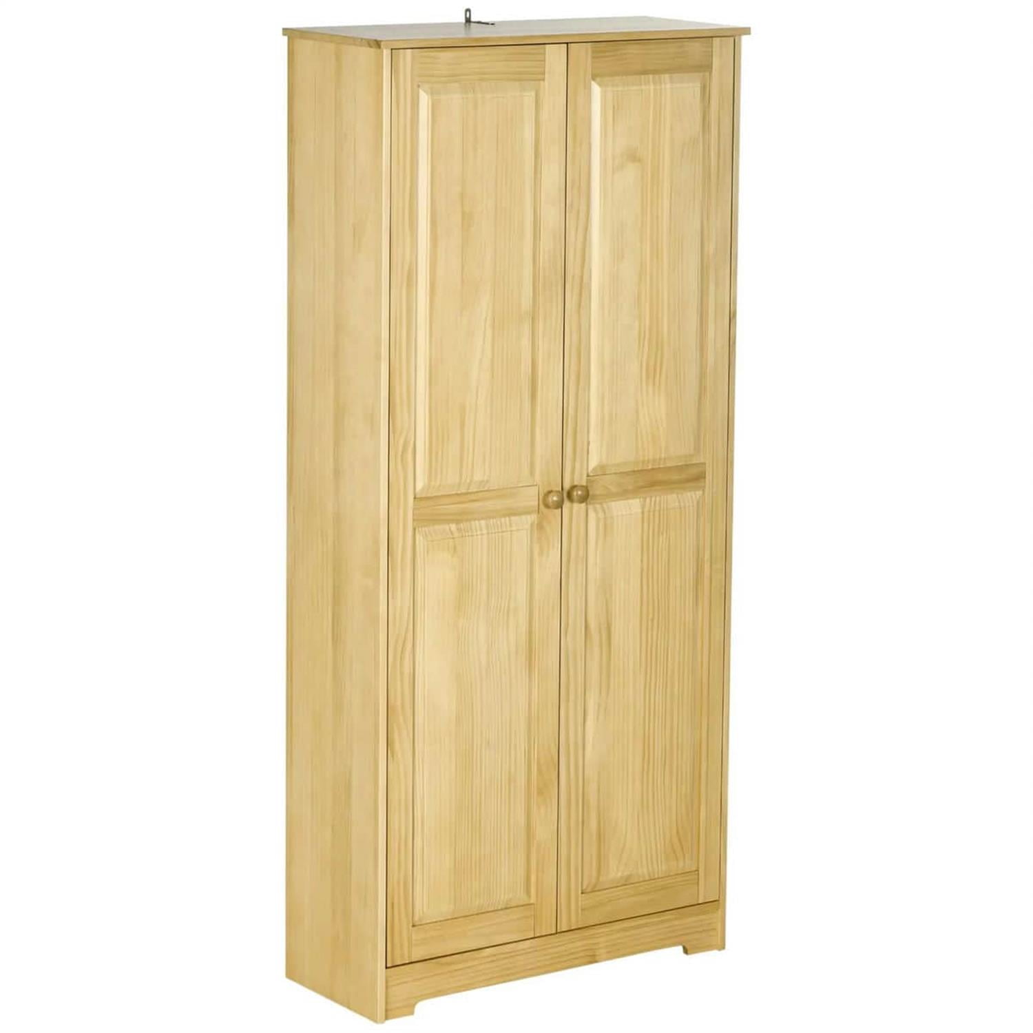 Demi Bonn 30" Large Wooden Kitchen Pantry Cabinet, Freestanding Storage with Doors & Shelves for Dining Room Organization, Beige
