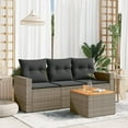 thumbnail image 1 of vidaXL 4 Piece Garden Sofa Set with Cushions Grey Poly Rattan, 1 of 5