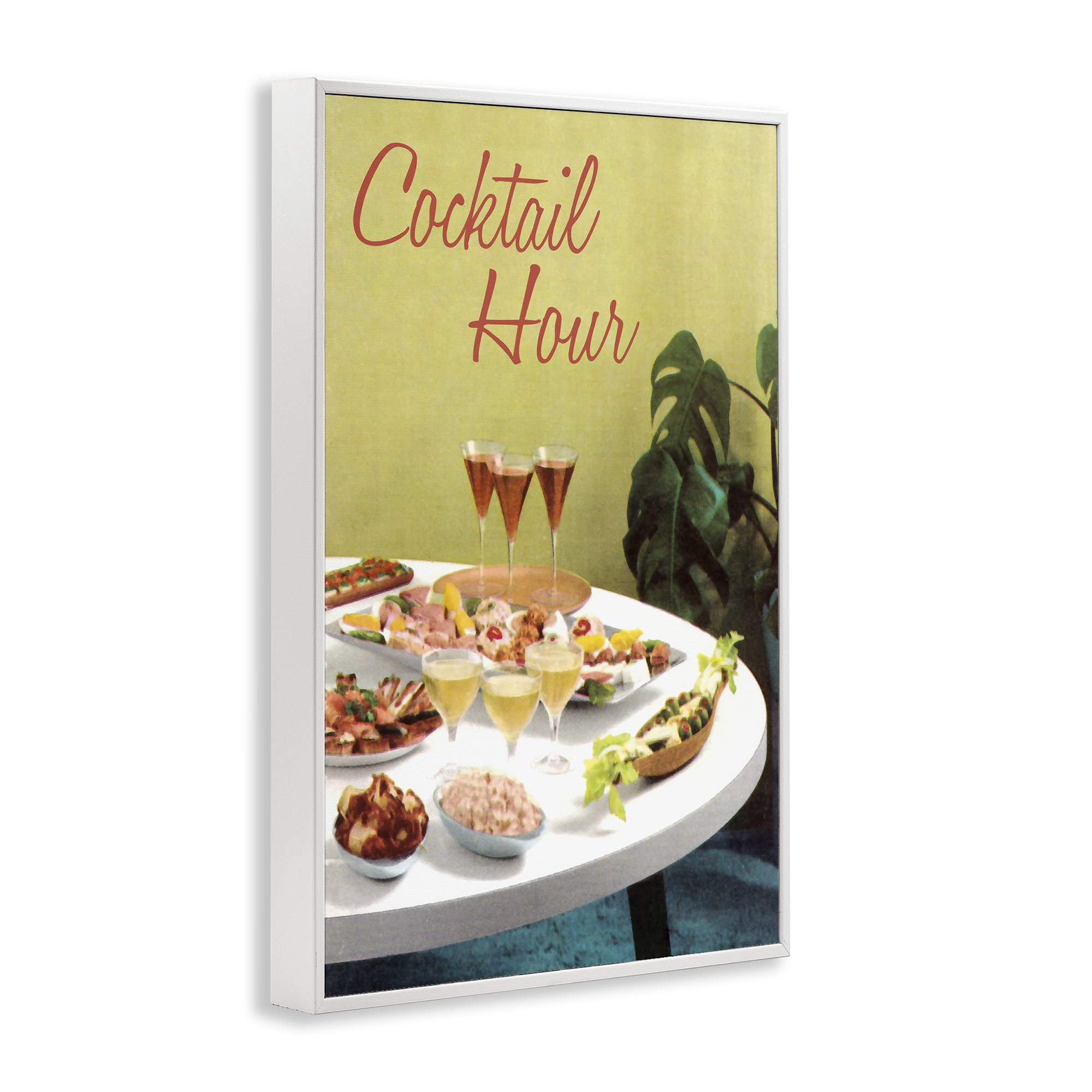 Stupell Industries Cocktail Hour Table Spread White Framed Giclee Art, design by Tim Wright