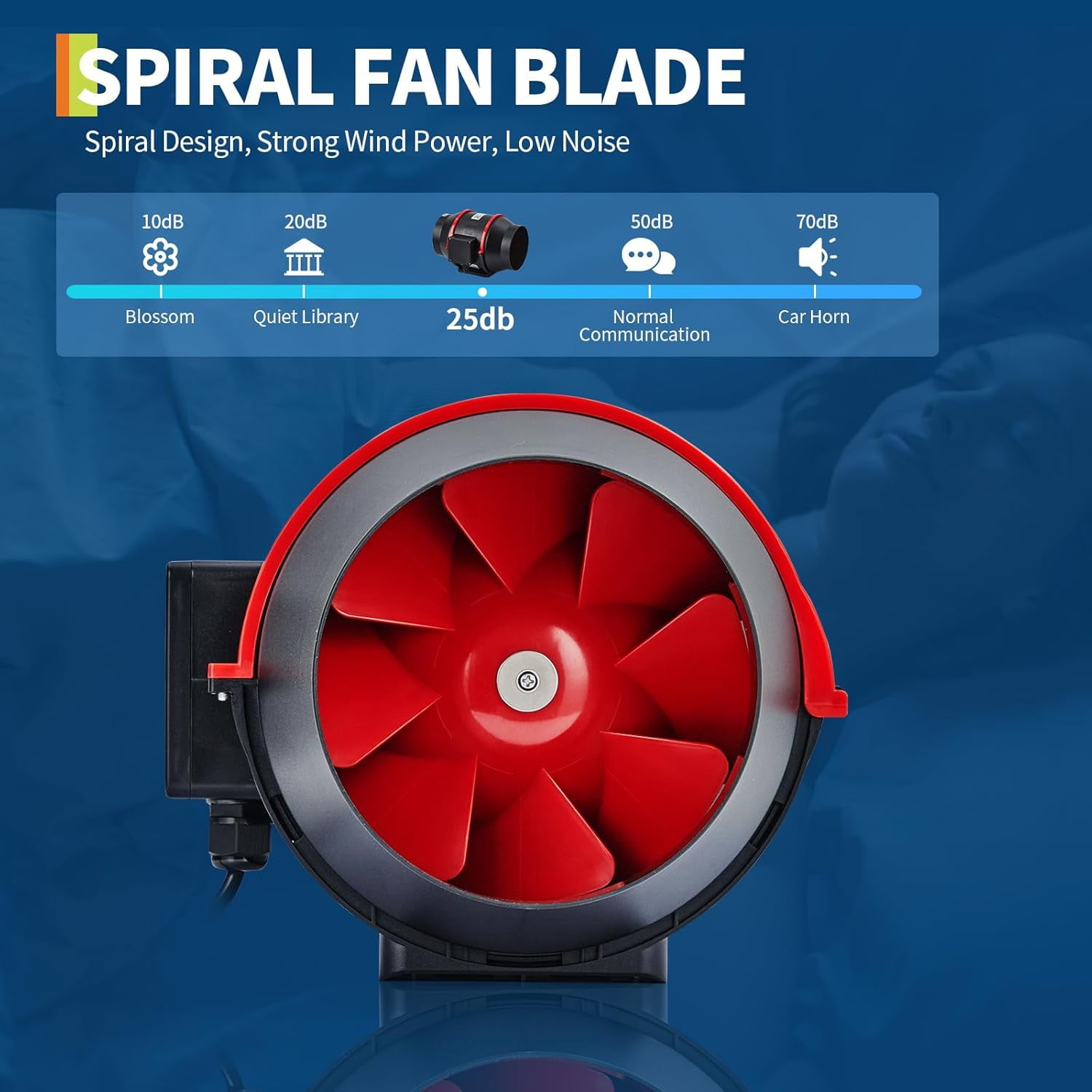 6 Inch Inline Duct Fan, 312 CFM Ventilation Exhaust Fan with Variable Speed Controller, Quiet AC-Motor Inline Fan for Cooling Booster, Grow Tents, Hydroponics, Black