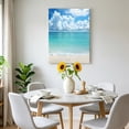 thumbnail image 5 of Canvas Wall Art, Ocean Blue Framed Canvas Prints for Bedroom Bathroom, Beach Nature Coast Sea Shore Sky Seawater Gallery Wrapped Wall Decor for Home Office, Gifts, 11"x14" Ship Next Day, 5 of 7