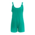 thumbnail image 5 of SUYOLL Women Romper Tie Shoulder Solid Color Overall Shorts Scoop Neck with Pockets Soft Breathable Classic Versatile Overalls, 5 of 6