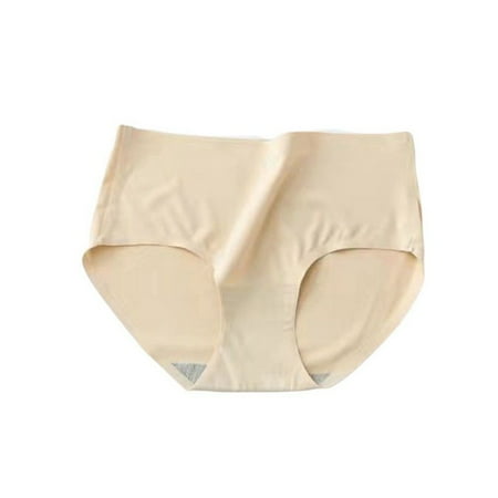 

Maxcozy Women Ice Silk Seamless Briefs One Piece Breathable Thin Mid Waist Panties Underwear - 1Pcs