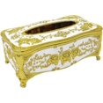 thumbnail image 1 of Rectangular tissue box holder for car kitchen table bedroom bar napkin box cover golden silver, 1 of 4