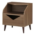 thumbnail image 2 of Furniture of America Barr 1-Drawer and 1-Shelf Wood Teen Nightstand with Angled Legs, Walnut, 2 of 10